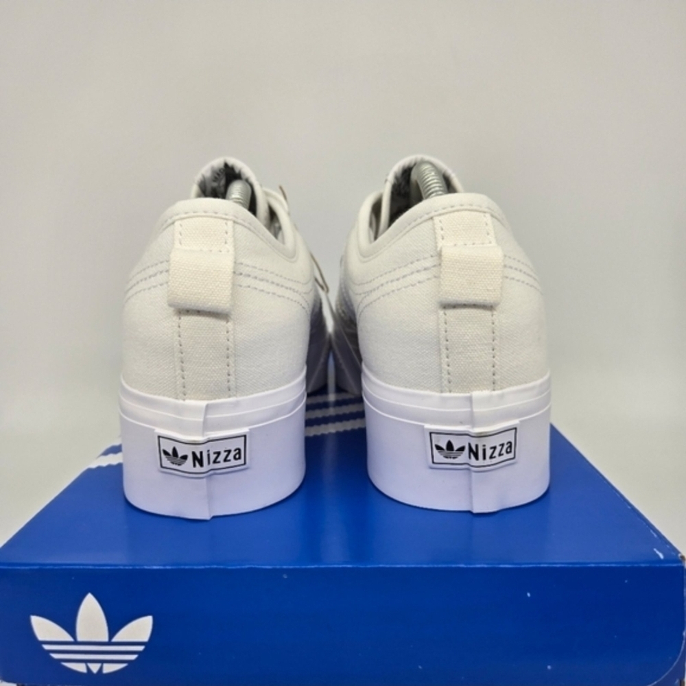 New adidas Nizza Platform Triple White Women's Shoes Size 9.5 - Picture 6 of 8